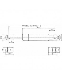 Cilindru cu Gaz 736 mm 140N John Deere AL35675, AL66992 2