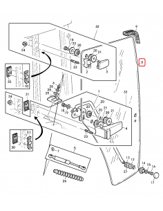 Geam Usa Dreapta John Deere L169103, L213355, L77648, L77654 2