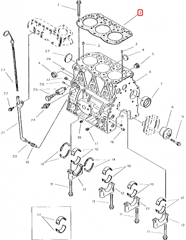 Garnitura Chiulasa 86 mm Yanmar 129157-01330, 12915701330, 129157-01332, 12915701332, 129157-01333, 12915701333, 129405-01330