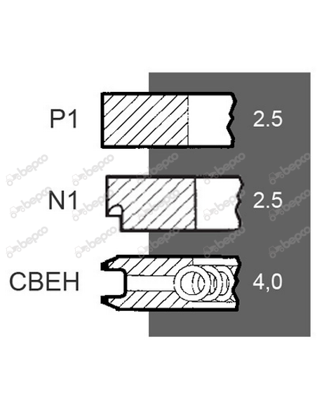 Segmenti Piston Ø 103.00 - 2.50x2.50x4.00 mm 23/34-253