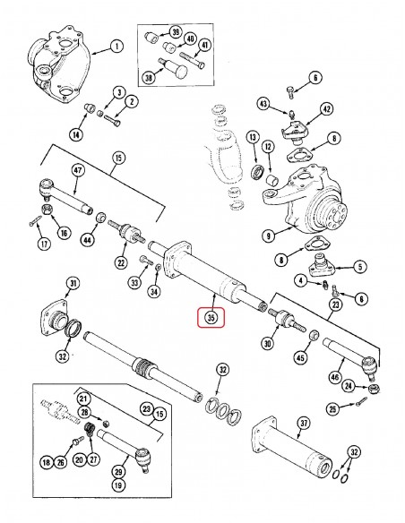 Steering Cylinder Case IH 1530743C1, 1530744C1, 1530746C1, 1957963C1, 714815R2, 81870C1, 86500688, 86508568, 86588450