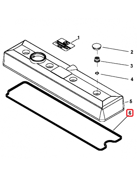 Gasket, Rocker Cover 4 Cyl. John Deere R123542, RE520539, R524480, Renault 6005025951, 0011367380, 011367380, 1000135332