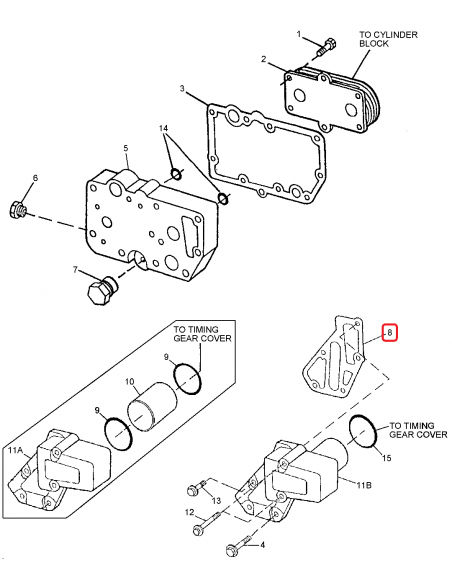 Garnitura, Adaptor, Racitor Ulei John Deere R123502, R501428