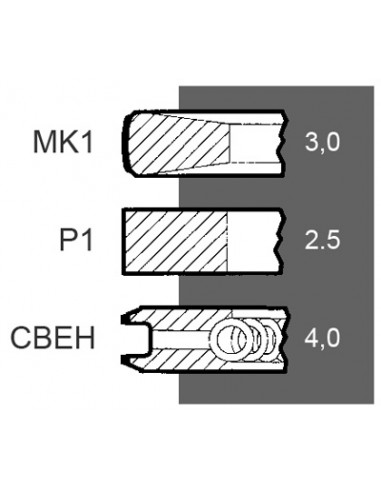 Segmenti Piston 104 - 3x2.5x4 mm 1930841 1930209