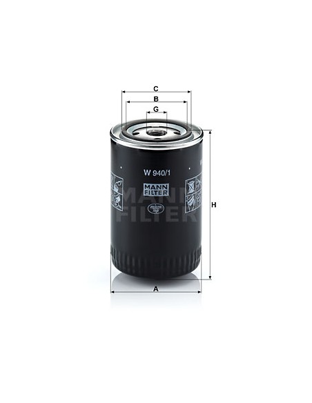 Filtru Ulei 93x142 mm 3/4-16 UNF, 1.2 Bar, LS9 Mann W940/1