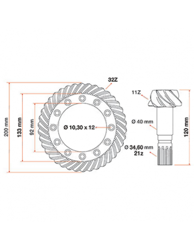 CROWN WHEEL AND PINION SET Z-11/32