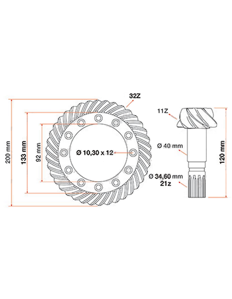 CROWN WHEEL AND PINION SET Z-11/32