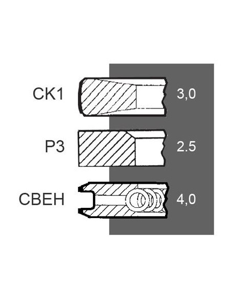 Segmenti Piston Ø 115-3x2.5x4 mm Fiat 1902408, 1909757, 1909994, 1930234, 1930753, 75208073, 8092267