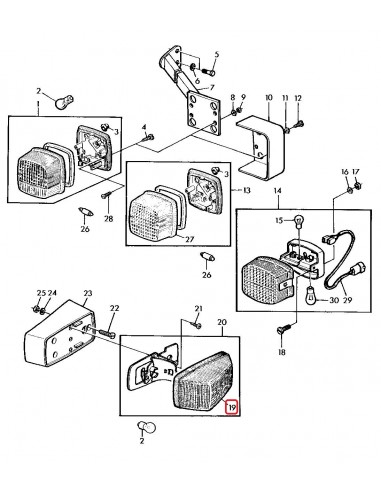Lens Light, Amber, Rectangular Right