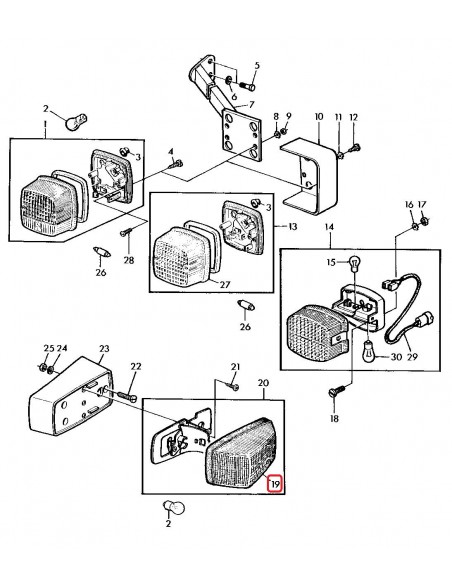 Lens Light, Amber, Rectangular Right