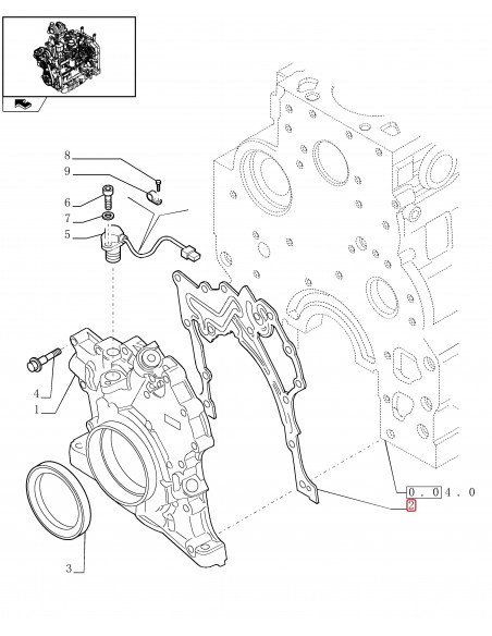 Gasket, Timing Gear Cover, Oil Pump 2.3 mm 2830972, 4899218, ER0002830972,