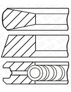 Piston Ring Set  Ø 105-3.5x2.5x3.5 mm Perkins 3136L025, 3136L035, 3137L045 2