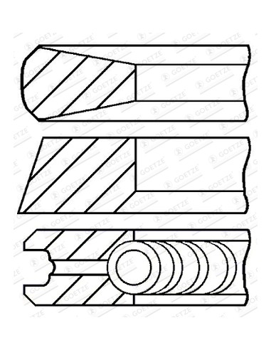 Piston Ring Set  Ø 105-3.5x2.5x3.5 mm Perkins 3136L025, 3136L035, 3137L045