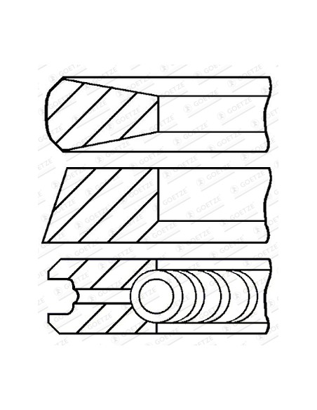 Segmenti Piston Ø 105-3.5x2.5x3.5 mm Perkins 3136L025, 3136L035, 3137L045