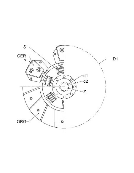 Clutch Disc PTO Ø 310 mm Landini/Massey Ferguson 3105233M91, 3105233M92, 3311352M92, 3311943M91