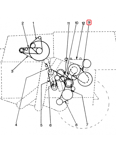 Belt, Drum Vari-Drive 51x2100 mm New Holland 336784, 80336784, 80366784, 85004727