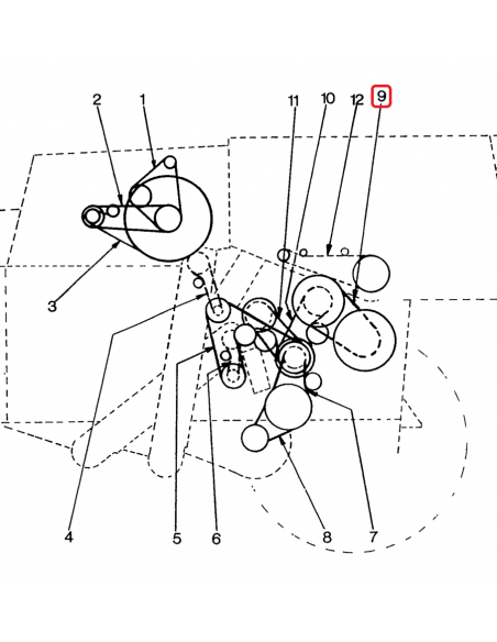 Belt, Drum 51x2100 mm New Holland 0313181, 336784, 80336784, 80366784, 85004727