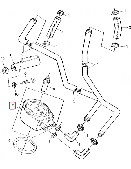 Oil Cooler, Engine 8 Plate John Deere RE10869, RE38078, RE61769, 2486A206