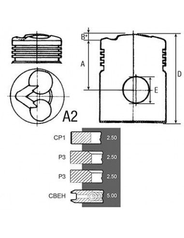 Piston cu Segmenti 95 mm Deutz-Fahr 03371645, 03371653, 03371656