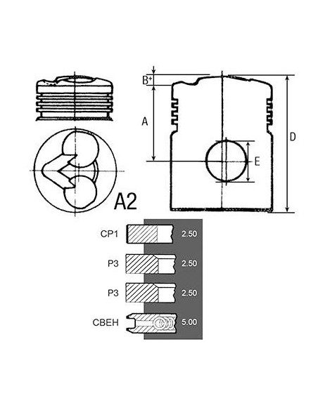 Piston cu Segmenti 95 mm Deutz-Fahr 03371645, 03371653, 03371656