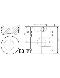 Piston cu Segmenti 0.020''-0.51 mmi Ø 105 mm 238111 2