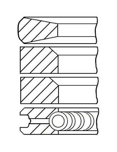 Piston Rings Ø 104.77 3.18x2.38x2.38x4.75 mm Ford Diesel 1582429, 1582430