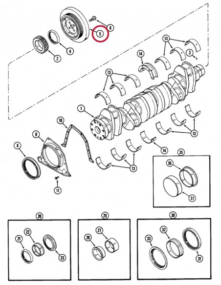 Pulley, Crankshaft Damper 246 mm Case IH J914456, J912681, J910907, 75204967