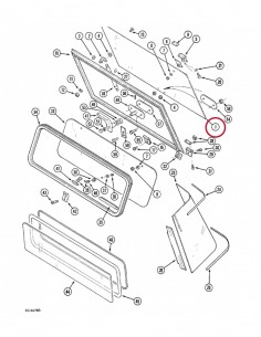 Rear Window Flat 650x845 mm Tinted 5 holes Case IH 3233046R3, 182027A1, 3233046R4, 182027A2, MC182027A2, 3233046R3X, 3233046R4 2