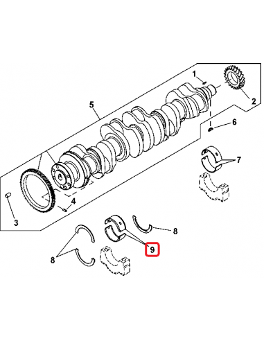 Main Thrust Bearing STD John Deere RE504198, RE57175, RE529310, R116084, R116085,  R502127, R502128