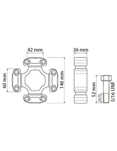 Cruce Cardanica 146 mm Case IH/New Holland 259076A2, 84355365
