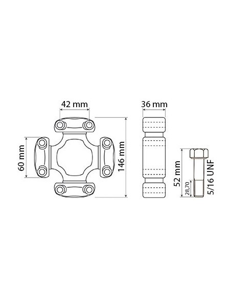 Cruce Cardanica 146 mm Case IH/New Holland 259076A2, 84355365