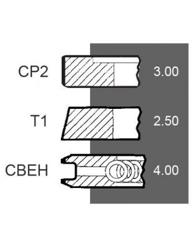 Piston Ring Set Ø 105 - 3x2.5x4.0 mm  0.081.0090.6/10, 810090610, 008100906, 00810090610, 00860052610, 08600526, 0.086.0052.6/10