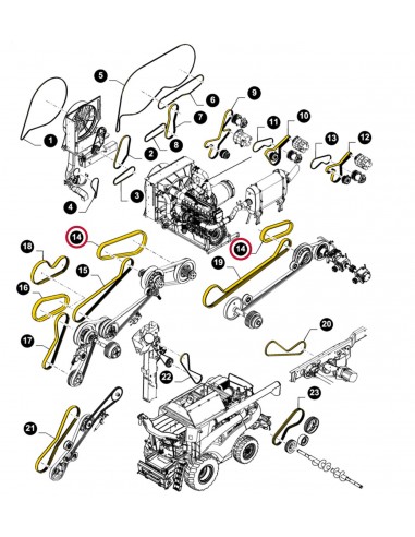 Curea Variator 2997 mm 47805218, 47717044, 84491659, 87053804, 87622201, 87676816, 87746757