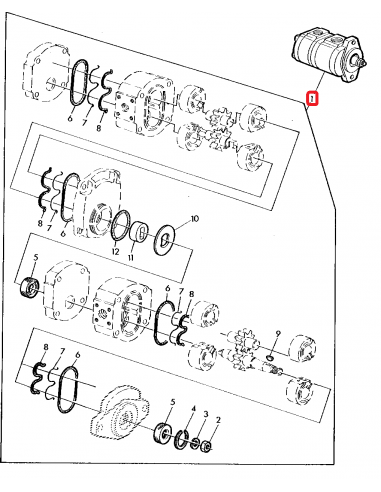 Pompa Hidraulica 16+5.5 Cm³ John Deere AZ36555, Bosch Rexroth 0510665390