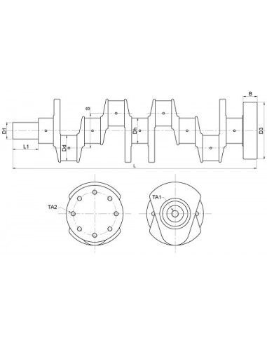 Crankshaft Fendt Man 51.02101-6088, 51.02101-7605, 51.02101-7609, 51.02101-7649, 51.02101-7653, 51.02101-7735