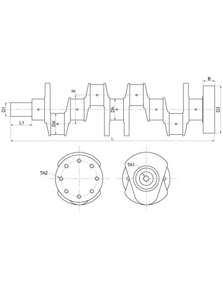 Crankshaft Fendt Man 51.02101-6088, 51.02101-7605, 51.02101-7609, 51.02101-7649, 51.02101-7653, 51.02101-7735