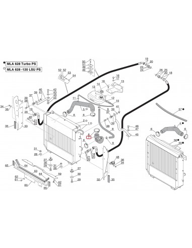 Hose, Radiator Manitou 256924, 246168