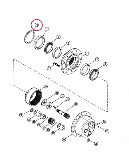 Inel Etansare 171x187x12 mm Case IH 1349339C1