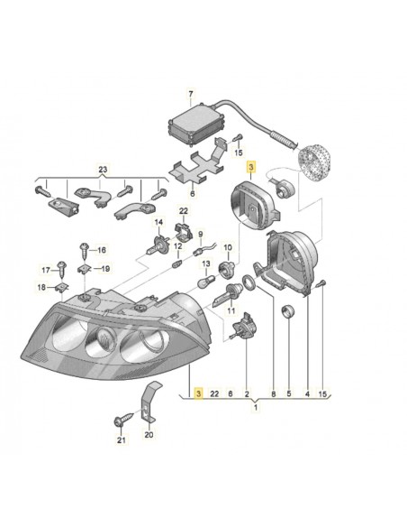 3B7941607, 3B7 941 607, VW Volkswagen PASSAT B5.5 -05.05