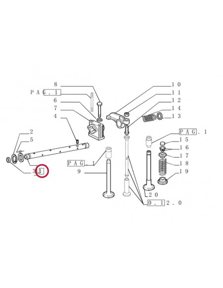 Rocker Shaft, Without Rocker Arm Ø 18x429 mm Fiat Iveco 153630839, 4682860, 4682991, 4842403, 4842404