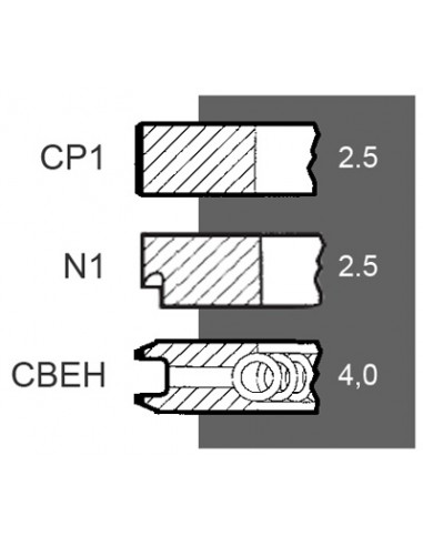 Piston Ring Ø 104 - 2.5x2.5x4 mm Ø 104-2.5x2.5x4 mm 1902421, 1930191, 1931200, 8092269