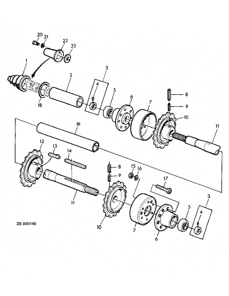 SHAFT, FEEDER CONVEYOR UPPER 35x1773 mm
