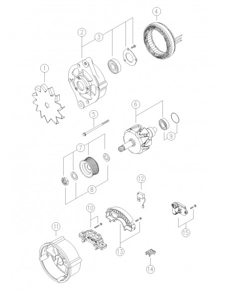 Alternator 14V 55A, Letrika 11.201.071,  MAHLE MG 43