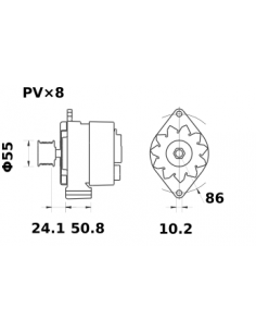 Alternator 14V 120A IA1453, 11.204.669, MG137, AAK4930, 2