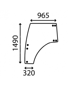 Door Window Left Massey Ferguson Landini 3674696M1