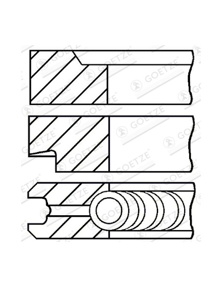 Segmenti Piston 95.00 - 2.5x2.5x5.5 mm 08-207200-00