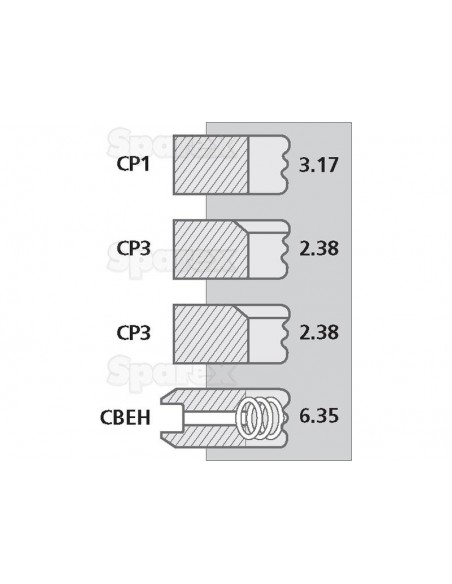 Segmenti 98.48 - 3.17x2.38x2.38x6.35 mm 40428