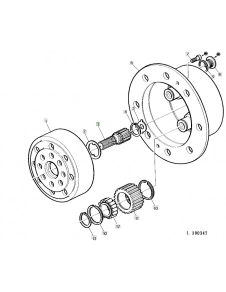 Ax 199 mm Z-18/22 John Deere L41123, 83945674, ZP4472353158, F198300020580, 04349974, 04350387, 5214382, 3176336M1
