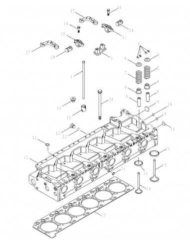 Chiulasa Motor ISC8.3L Cummins 3969734, 4936724, 4939110, 4987963