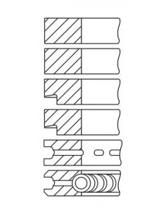 Piston Ring Ø 108.00-2.5x2.5x2.5x2.5x5x5 mm Fiat Iveco 1909685 2
